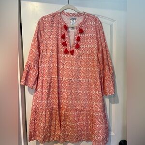 Tommy Bahama Red and White Patterned Garment